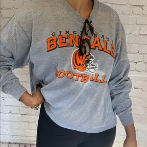 Bengals long sleeve crop top